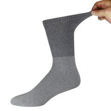 Load image into Gallery viewer, Women&#39;s Diabetic Cotton Neuropathy Crew Socks (Grey) - 6 Pairs
